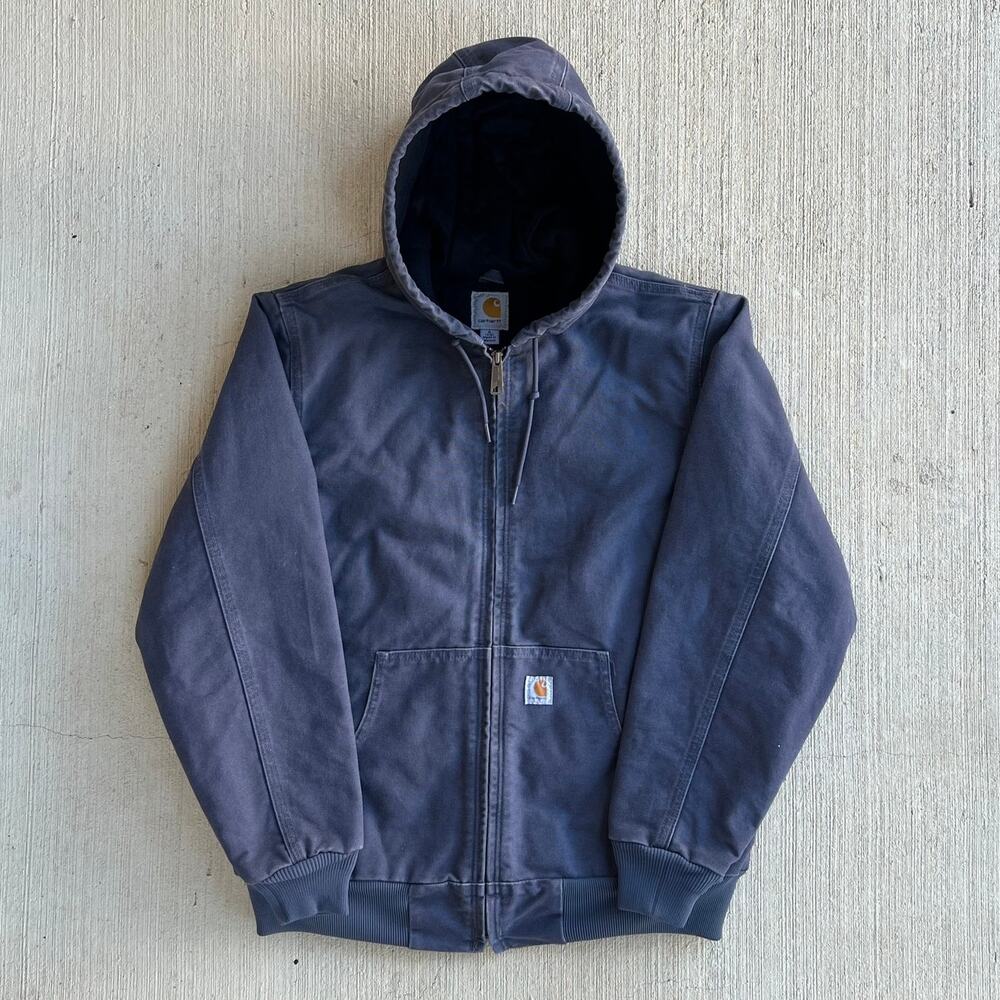 Carhartt WOMENS WJ130 COA blue hooded work wear jacket Small